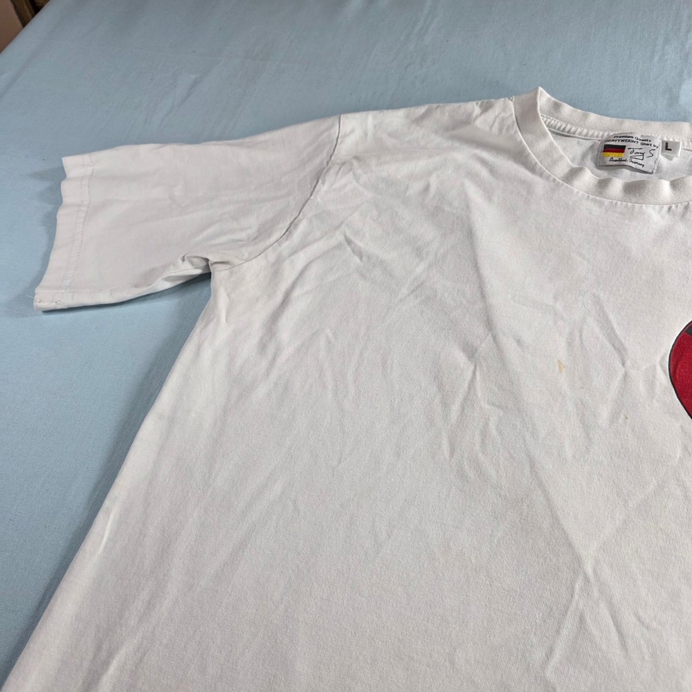 Vintage Deutschland Germany Soccer T-Shirt Tony S White Heavyweight Large